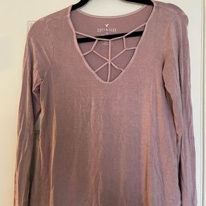 American Eagle Pink Soft and Sexy Long Sleeve